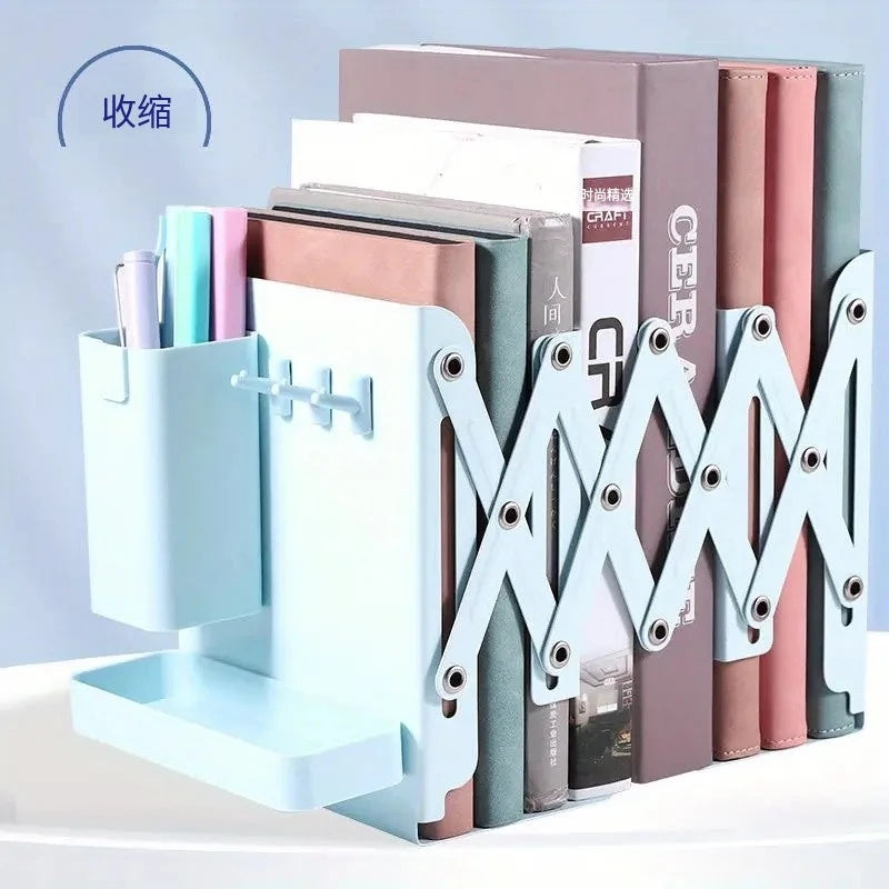 Expandable Desk Organizer with Bookends & Pen Holder