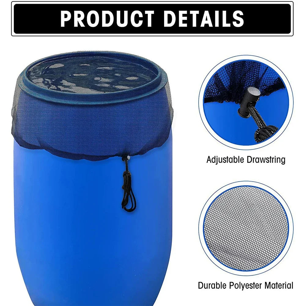 Rain Barrel Filter Mesh Cover with Drawstring