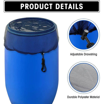Rain Barrel Filter Mesh Cover with Drawstring