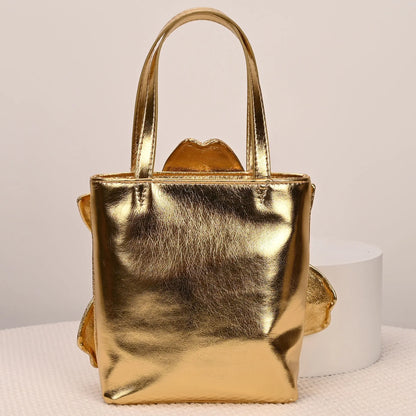 3D Floral PU Leather Bucket Handbag