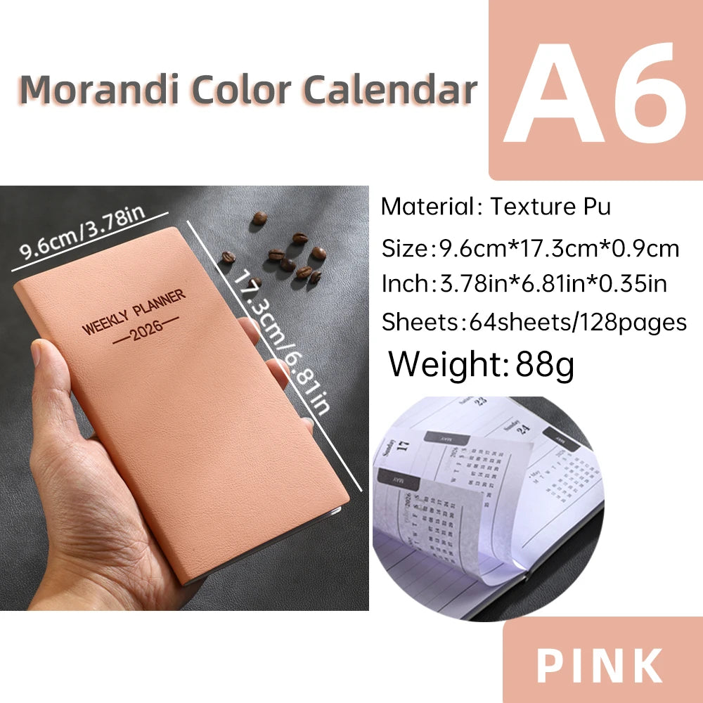 A6 Morandi Daily Planner & Weekly Organizer Notebook