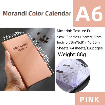 A6 Morandi Daily Planner & Weekly Organizer Notebook