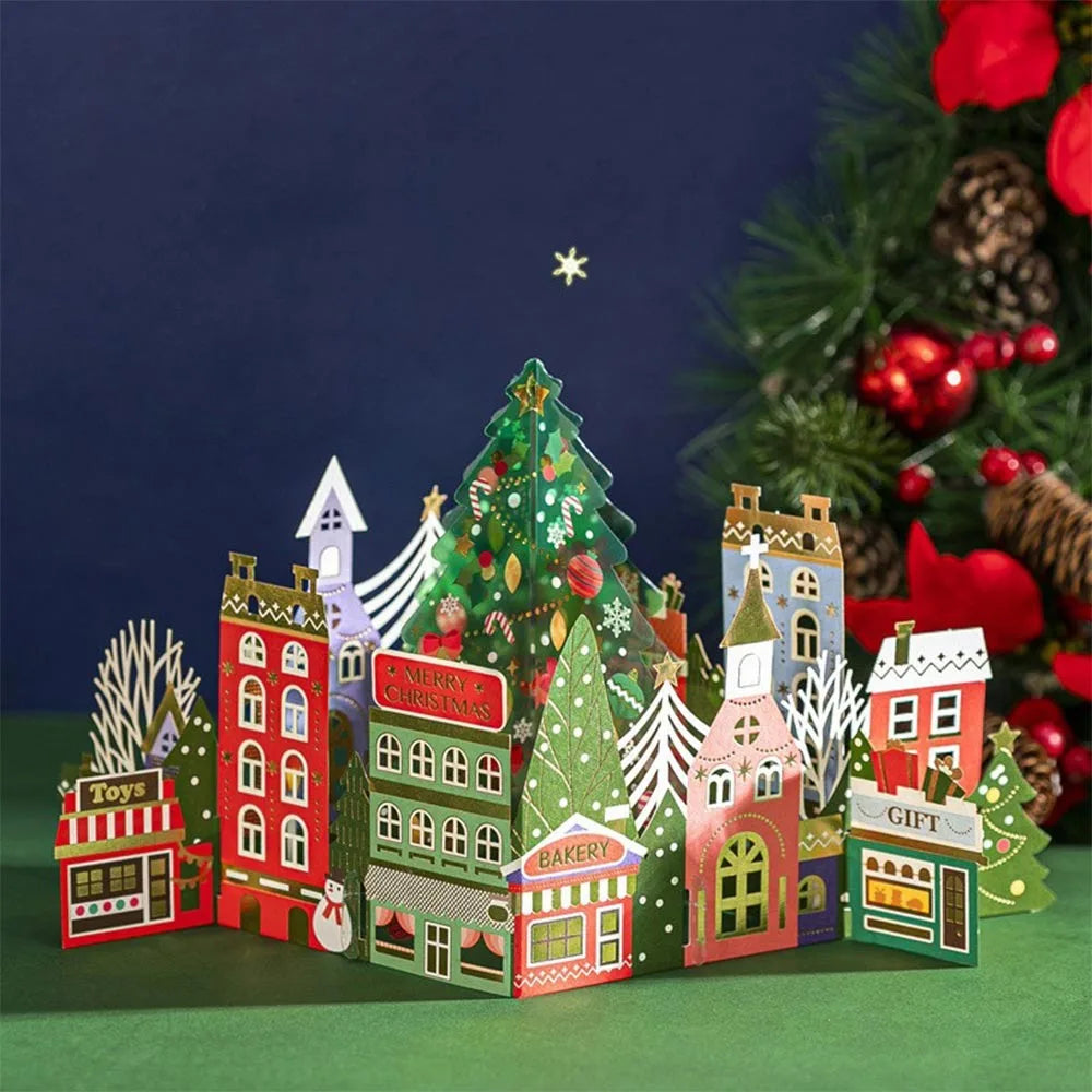 3D Pop-Up Christmas Greeting Card with Envelope