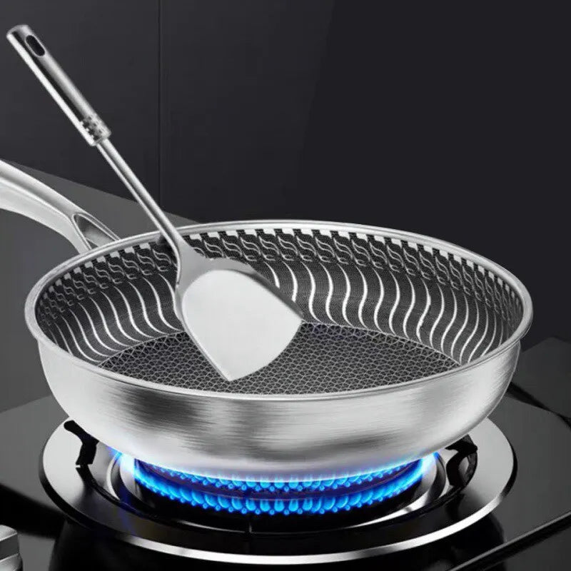 Tri-Ply Stainless Steel Honeycomb Frying Pan