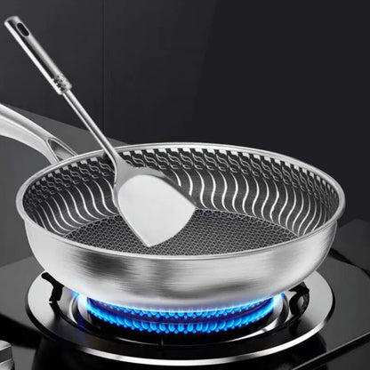 Tri-Ply Stainless Steel Honeycomb Frying Pan