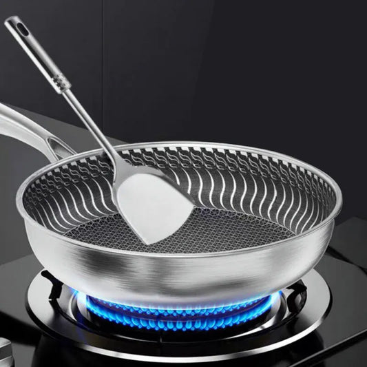 Tri-Ply Stainless Steel Honeycomb Frying Pan