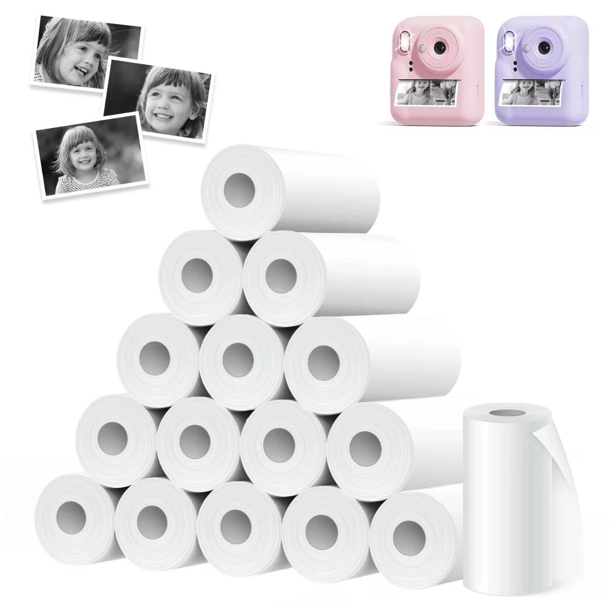 57 × 25mm Thermal Paper Rolls for Instant Print Kids Cameras