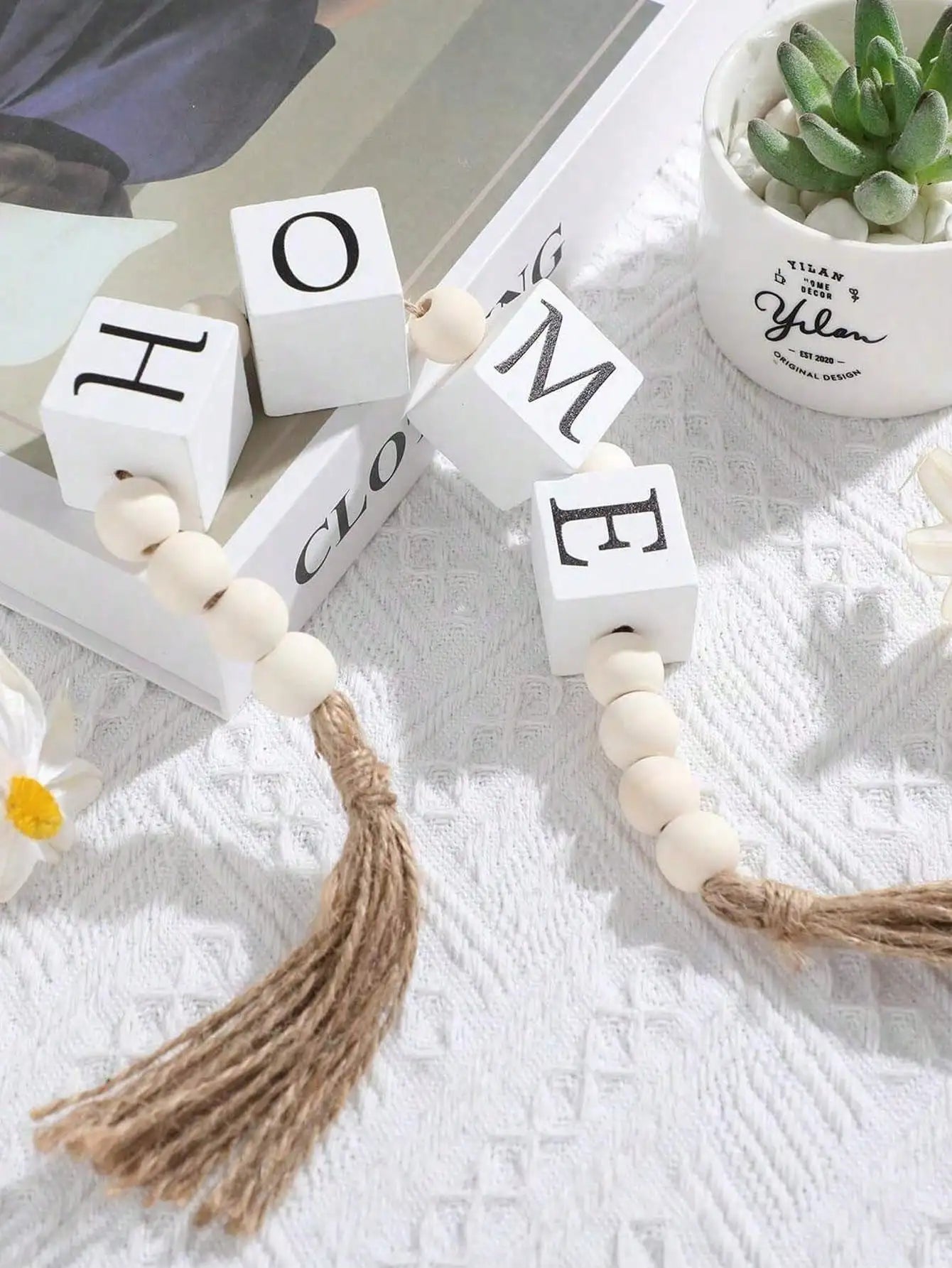 Wooden Letter Bead Tassel Garland
