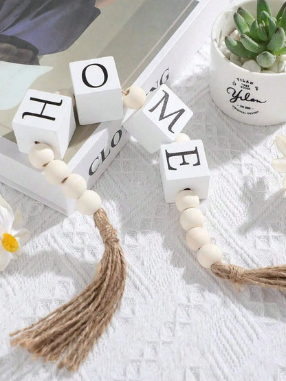 Wooden Letter Bead Tassel Garland