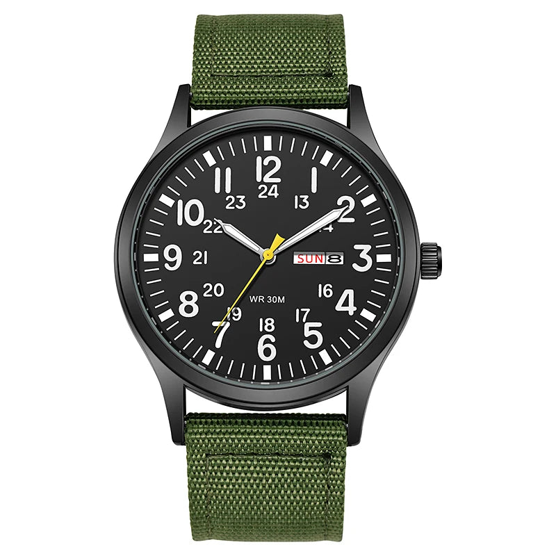 Men's Field Watch Nylon Strap Quartz Military Watch