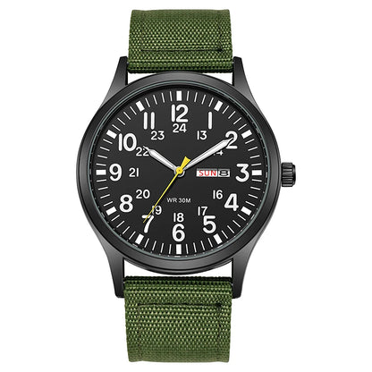 Men's Field Watch Nylon Strap Quartz Military Watch
