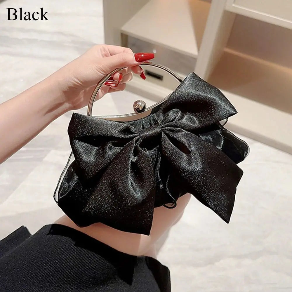 Rhinestone Bow Evening Clutch