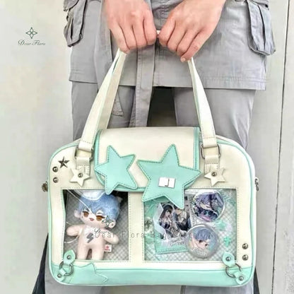 Transparent DIY Ita Shoulder Bag for Pins & Collectibles
