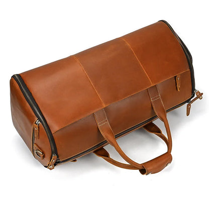 Crazy Horse Leather Travel Bag for Suits