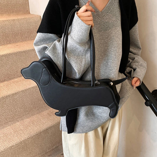 Dachshund Shaped PU Leather Shoulder Bag