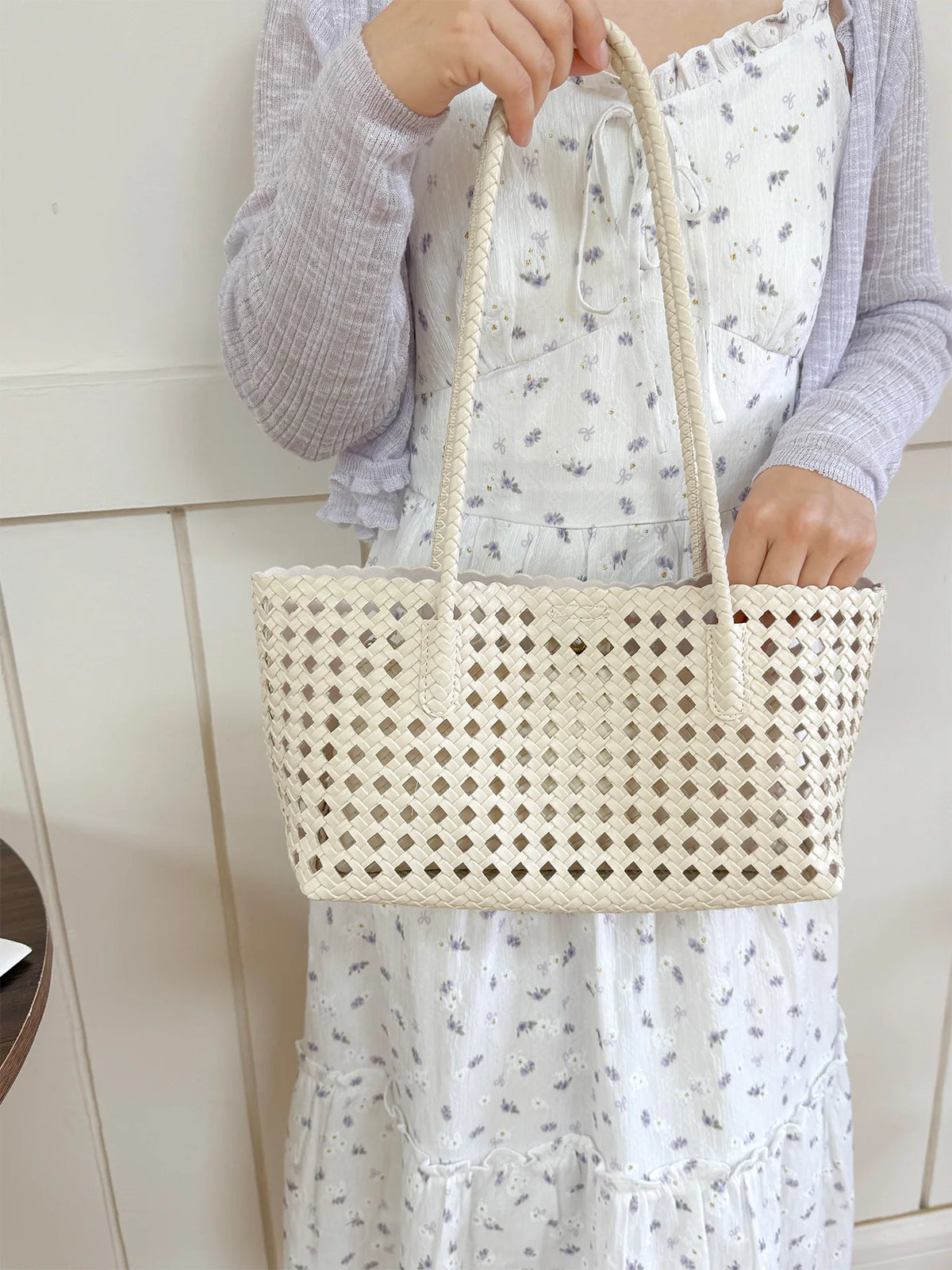 Women’s Hollow-Out Woven Tote Bag