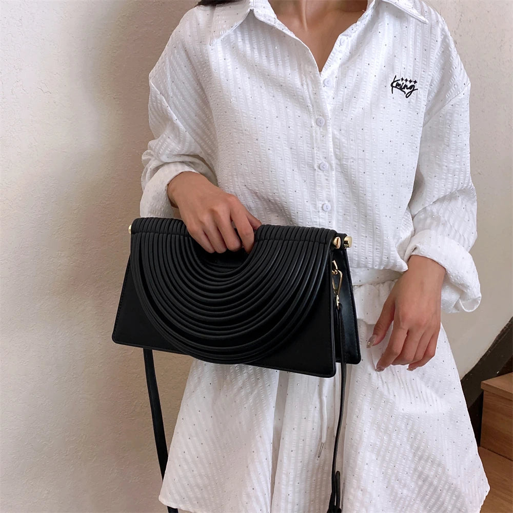 Luxury Ruched Evening Clutch Crossbody Bag