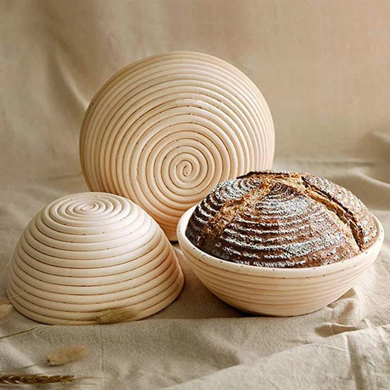 Oval Rattan Banneton Proofing Basket for Sourdough Bread with Washable Linen Liner