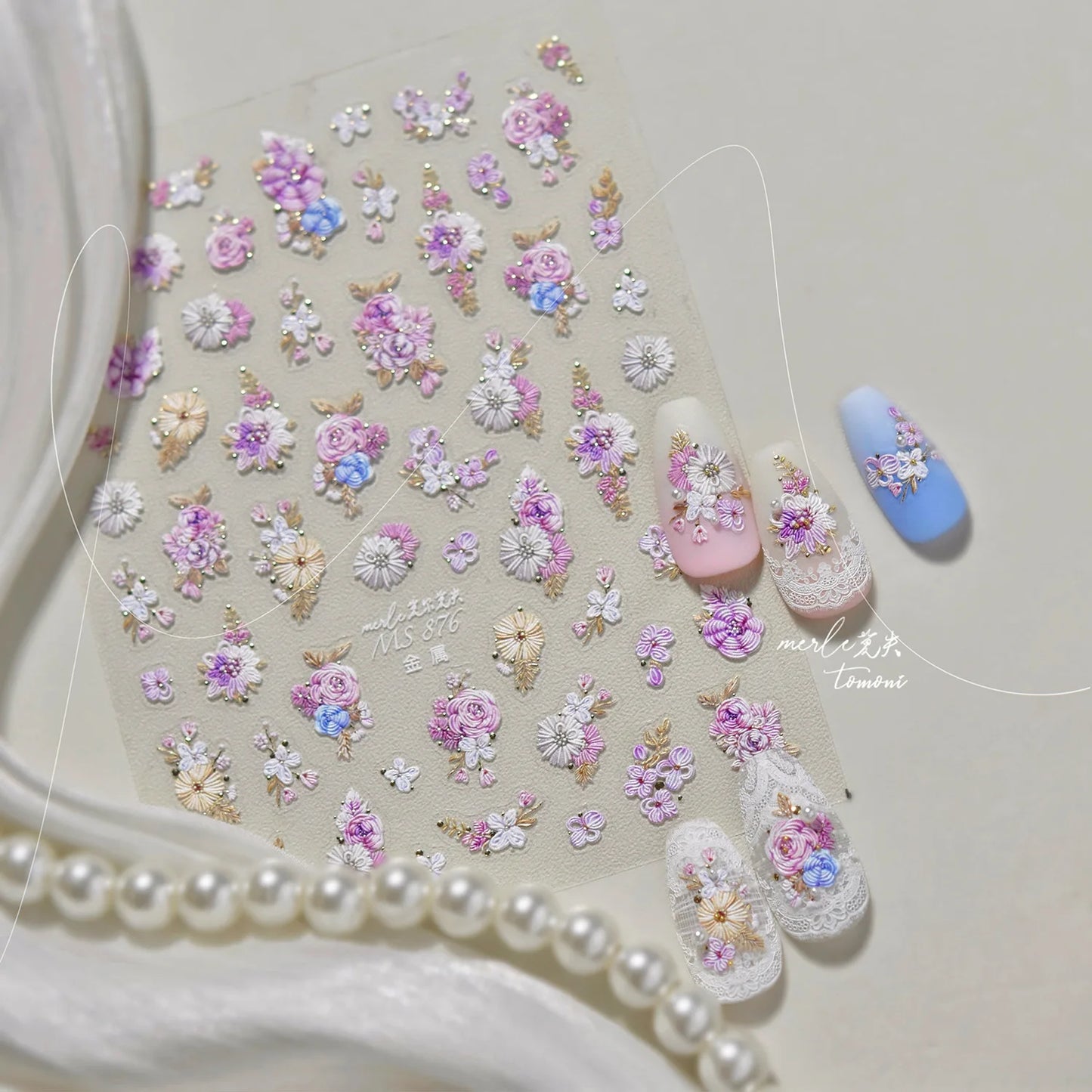 5D Cherry Blossom Nail Art Stickers