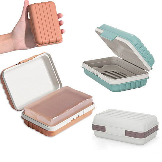 Travel Soap Box with Draining Tray & Lid