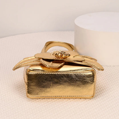 3D Floral PU Leather Bucket Handbag