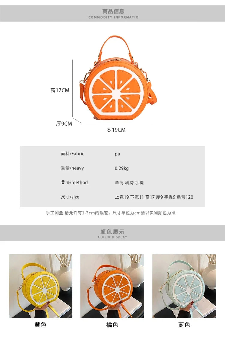 Citrus Slice Round Crossbody Bag