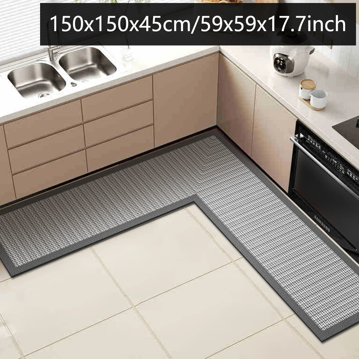 Absorbent Diatomaceous Kitchen & Bathroom Corner Rug