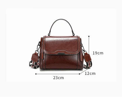Genuine Cow Leather Top Handle Crossbody Bag