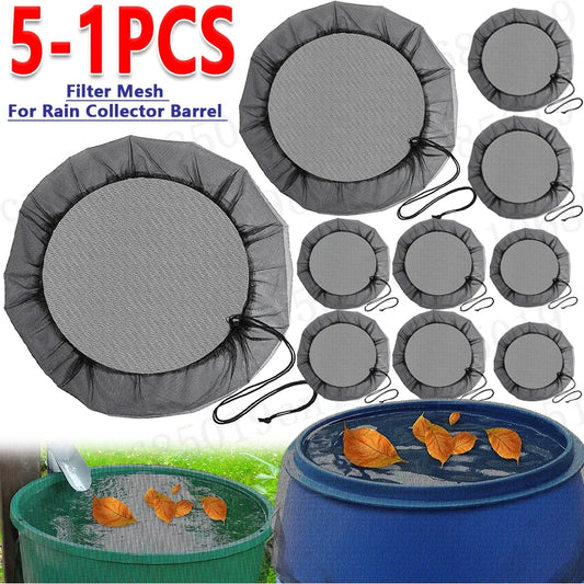 Rain Barrel Filter Mesh Cover with Drawstring