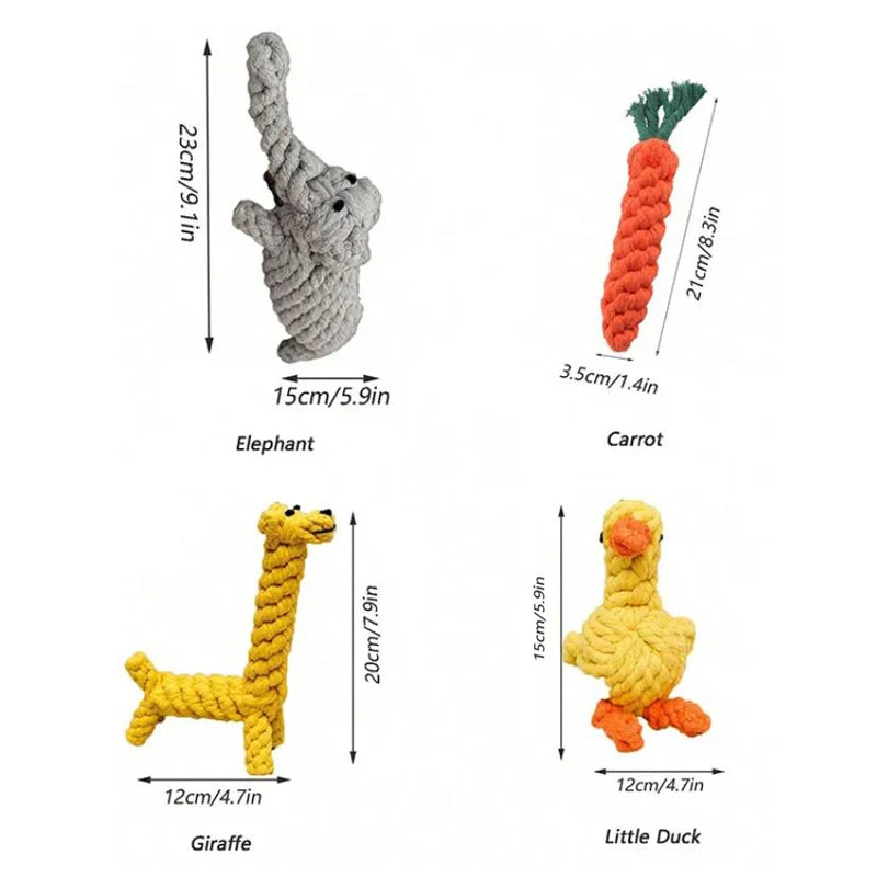 Hand-Woven Rope Knot Dog Toy