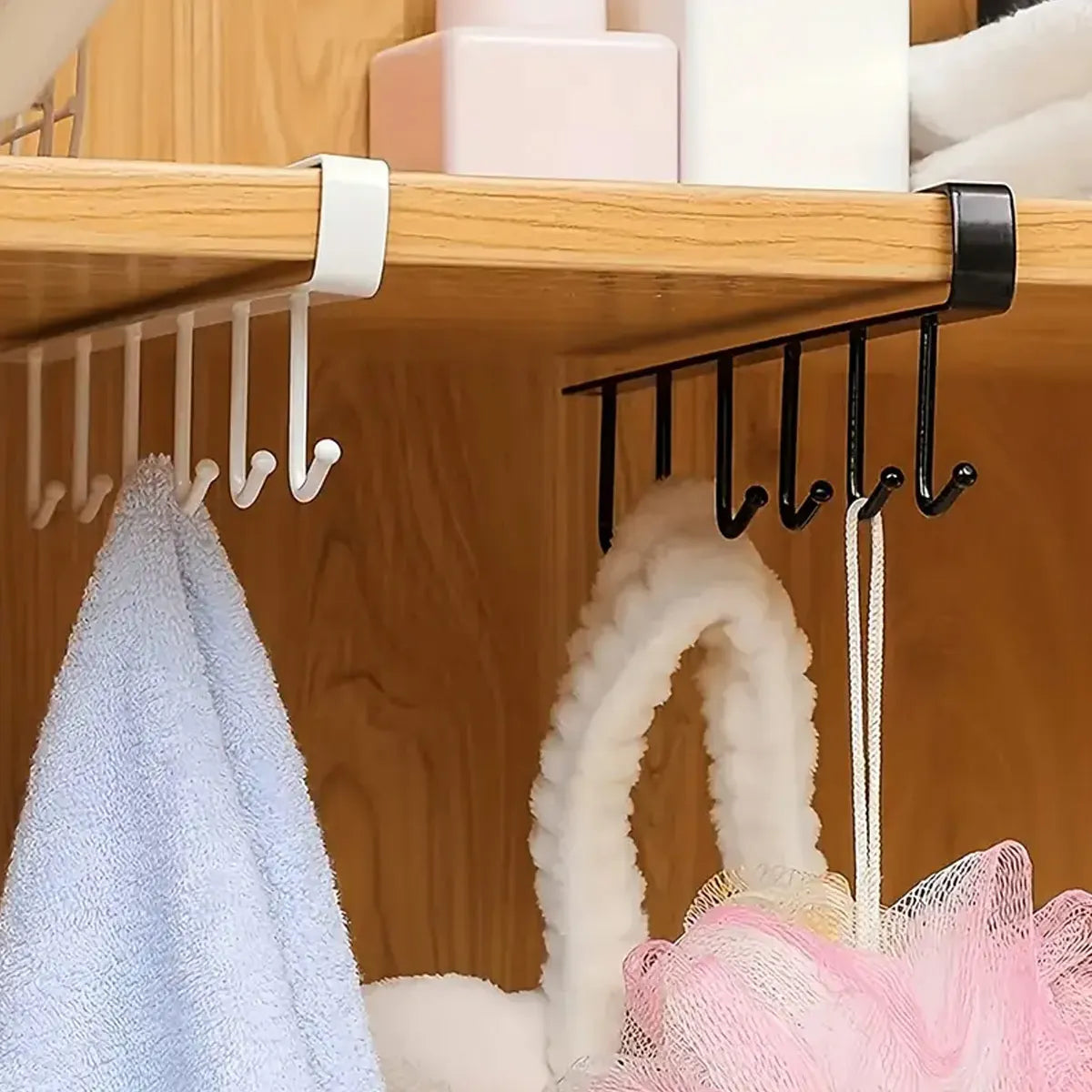 Iron Under-Shelf Storage Hook Rack