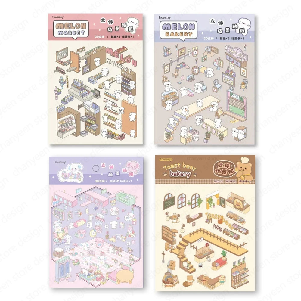 3D Cabin Scene DIY Sticker Kit