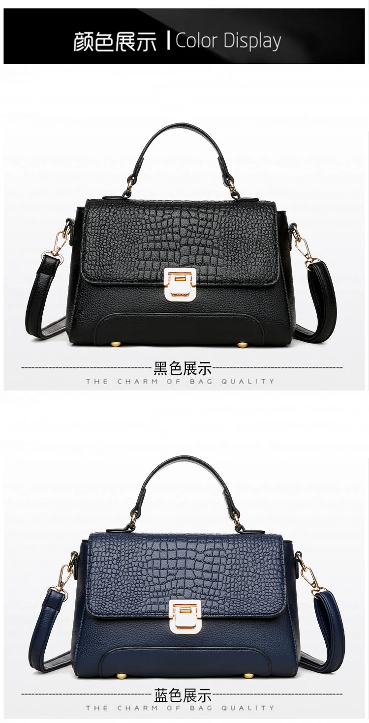 Large Capacity Leather Crossbody Handbag for Women