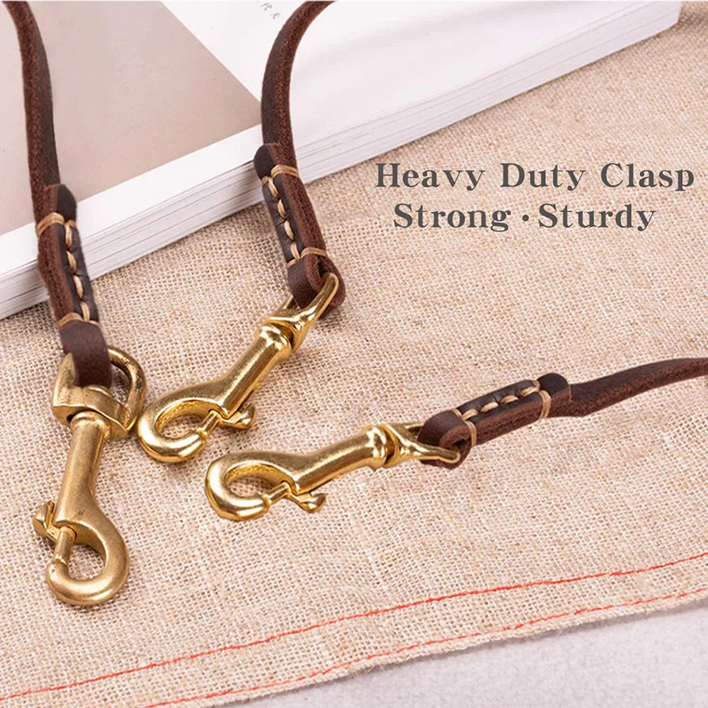 Genuine Leather Dog Leash for Small & Medium Pets