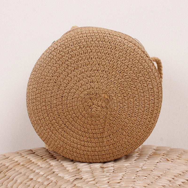 Round Straw Crossbody Bag