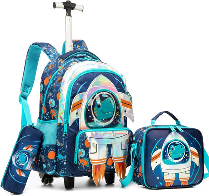 Kids Rolling School Backpack Set