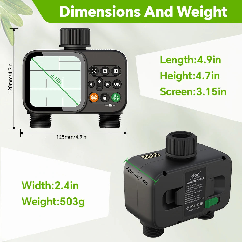 Smart 2-Zone Irrigation Water Timer