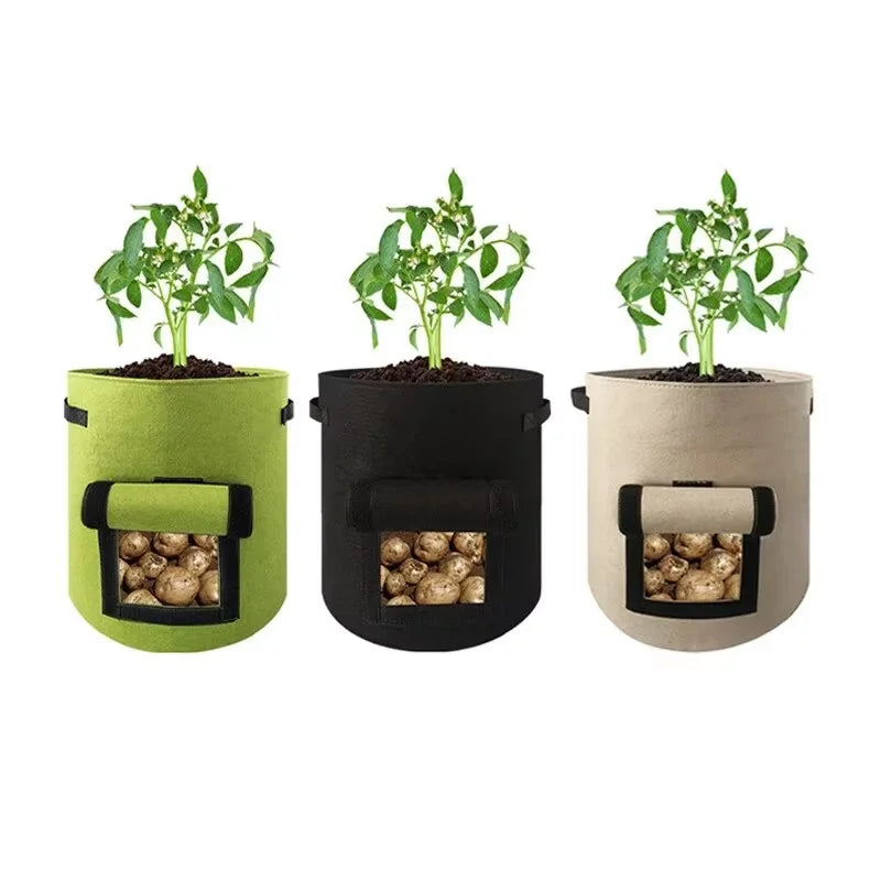 Reusable Felt Potato Grow Bag with Harvest Window