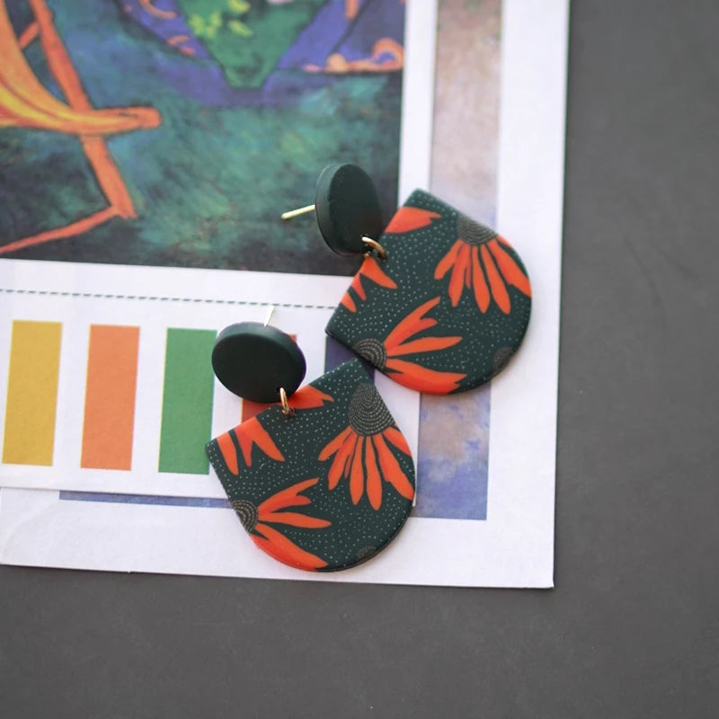 Art Floral Pattern Earrings