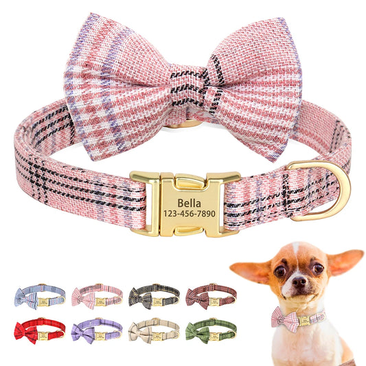 Custom Nylon Dog Collar with Bowknot