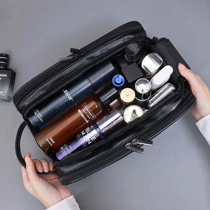 Travel PU Leather Toiletry Organizer Bag