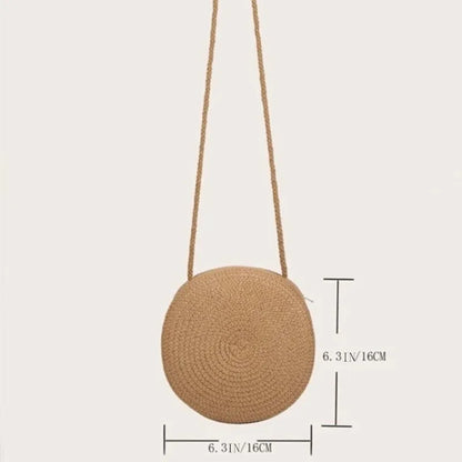 Round Straw Crossbody Bag