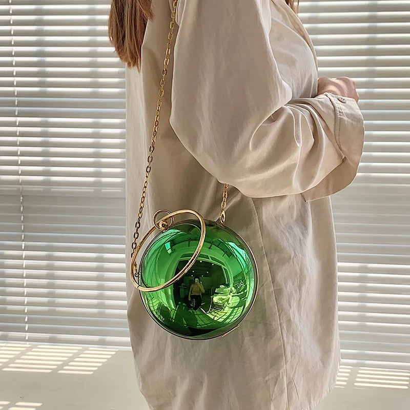 Metallic Sphere Evening Clutch Bag