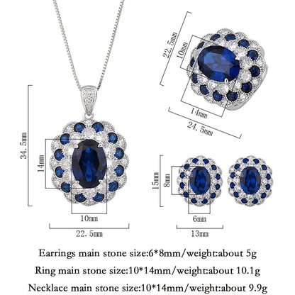 Sapphire-Style Gemstone Jewelry Set