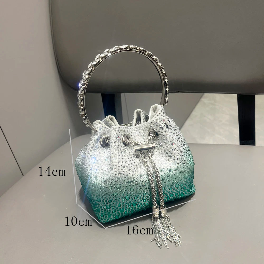 Luxury Rhinestone Bucket Evening Bag
