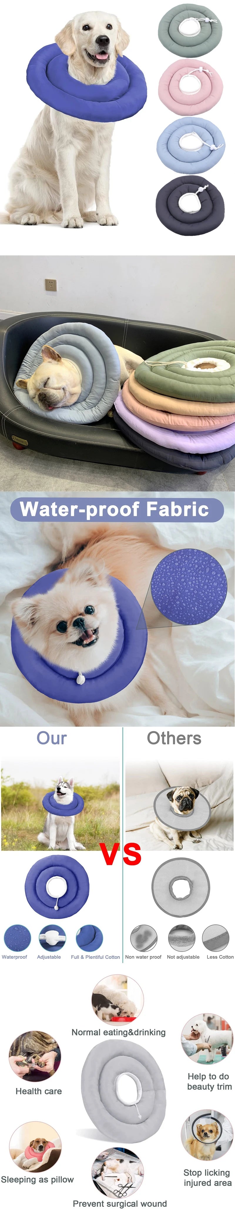 Adjustable Recovery Donut Collar for Dogs