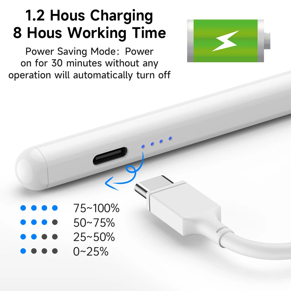 Rechargeable iPad Stylus with Palm Rejection & Magnetic Attachment