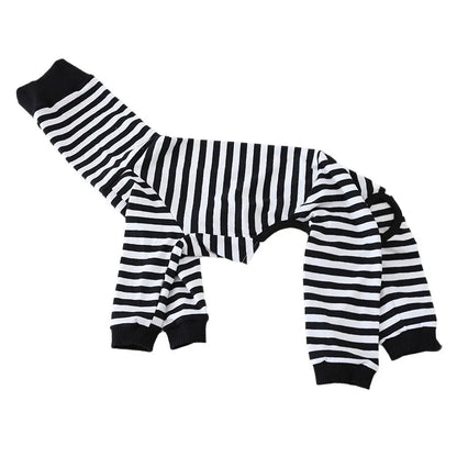 Striped Cotton Dog Pajamas for Italian Greyhounds & Whippets