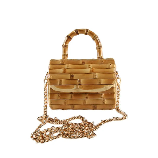 Handcrafted Bamboo Root Mini Crossbody Bag