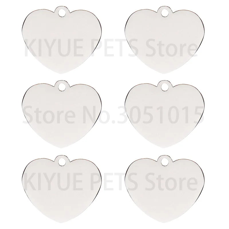 Heart-Shaped Stainless Steel Pet ID Tag Set